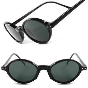 Black Vintage Retro 80's Old Fashion Mens Womens Small Round Sunglasses C63